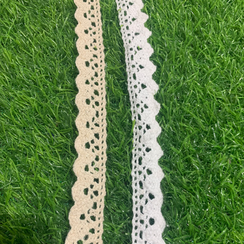 White Cotton Crochet Crosia Laces - Pattern: Knitted