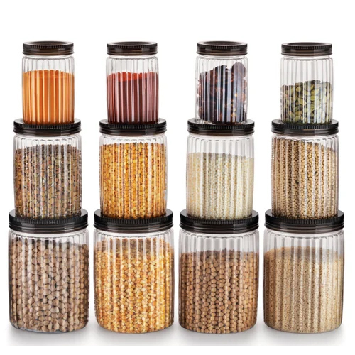 Plastic Pet Spice Jar Set - Color: Transparent