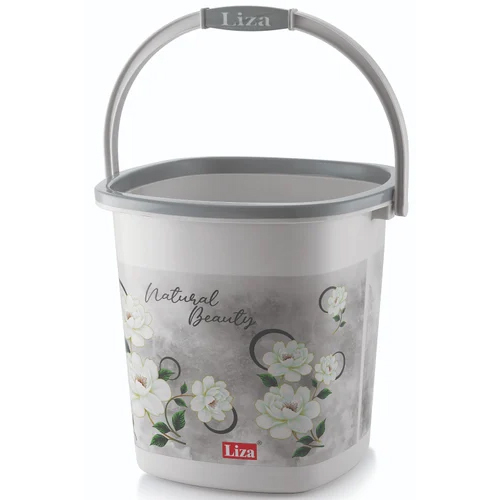 18Ltr Square Plastic Bucket - Color: Grey