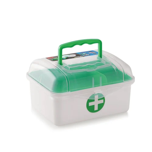 Plastic Medical Box - Color: Green And White