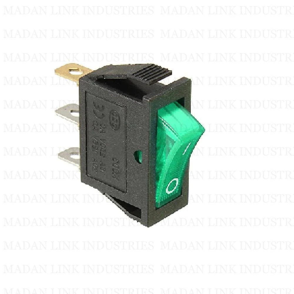 KCD 3 GREEN LIGHT 3 PIN ON-OFF