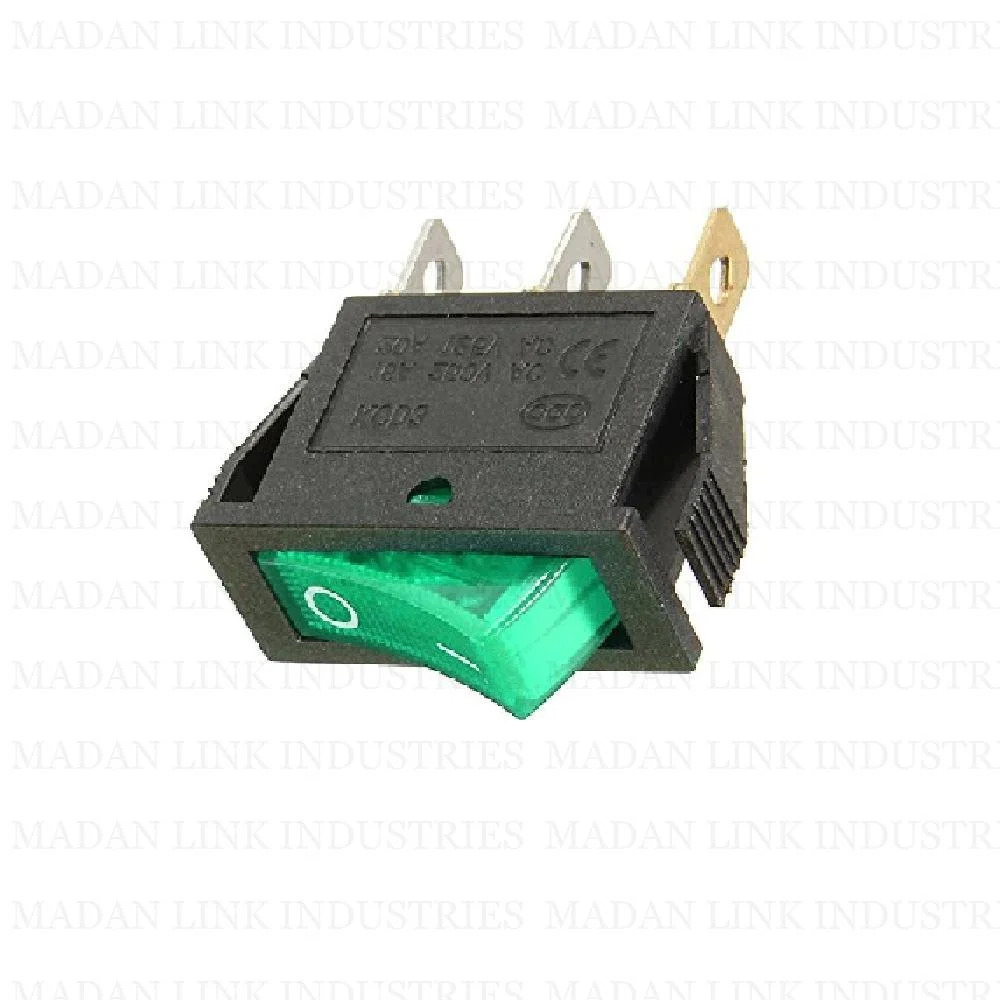KCD 3 GREEN LIGHT 3 PIN ON-OFF