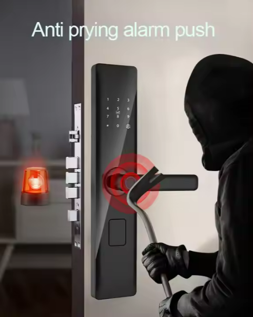 Fingerprint Door Lock - Smart Access With Wifi App Unlock | Secure Password, Rfid Card Entry & Extra Inside Lock