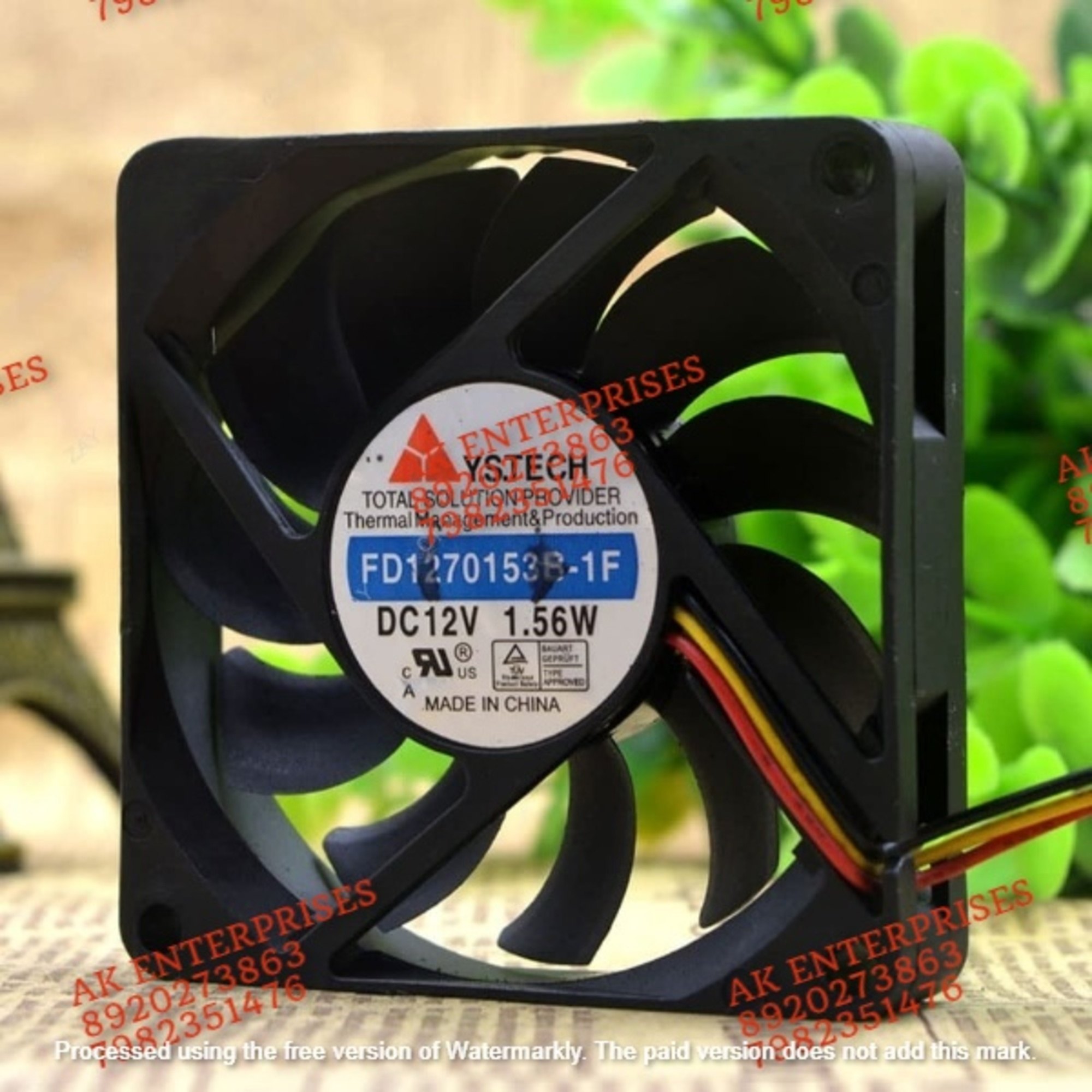 Y.s Tech Fd1270153b-1f Axial Fan 24v-1.56a Dc Brushless Air Cooling Fan 4000 Rpm 70 * 70 * 15mm 3wire - Color: Black