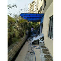 Mild Steel Polycarbonate Awning Shed - 5 To 10 Feet Size Range, Blue Color | Customizable Design, Durable Single Layer