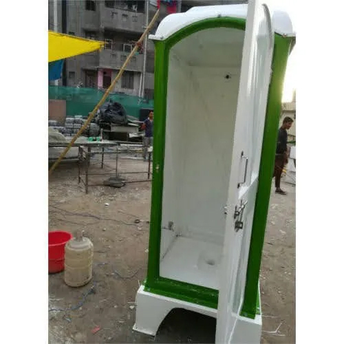 Frp Prefab Portable Toilet Cabin - Color: Green & White