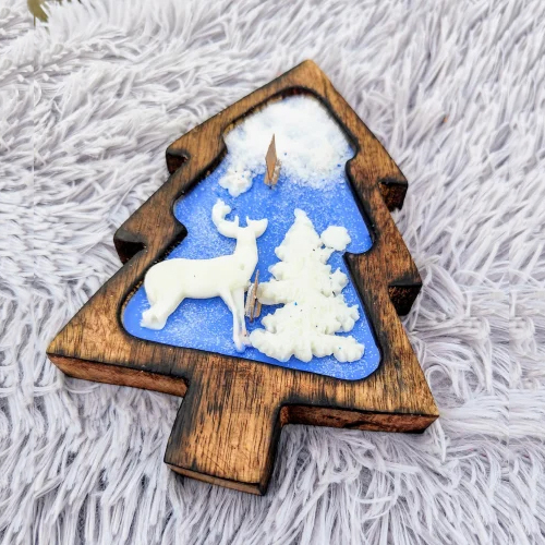 Wooden Christmas Tree Candle