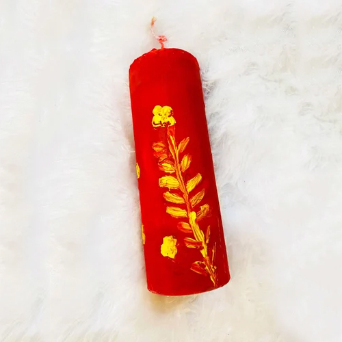 Red Pillar Soy Wax Candles - Feature: Scented