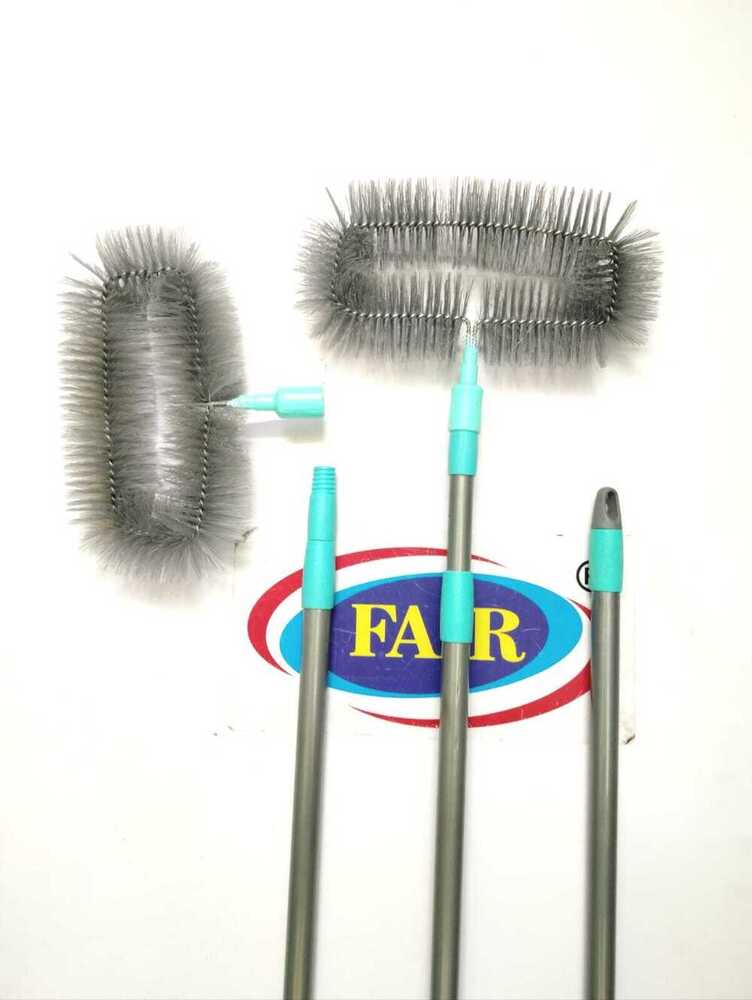 Fan Jala Brush - Plastic Material, Telescopic Rod With Adjustable Length, Assorted Color | Lightweight Design, Round Bristle Head For Easy Dusting