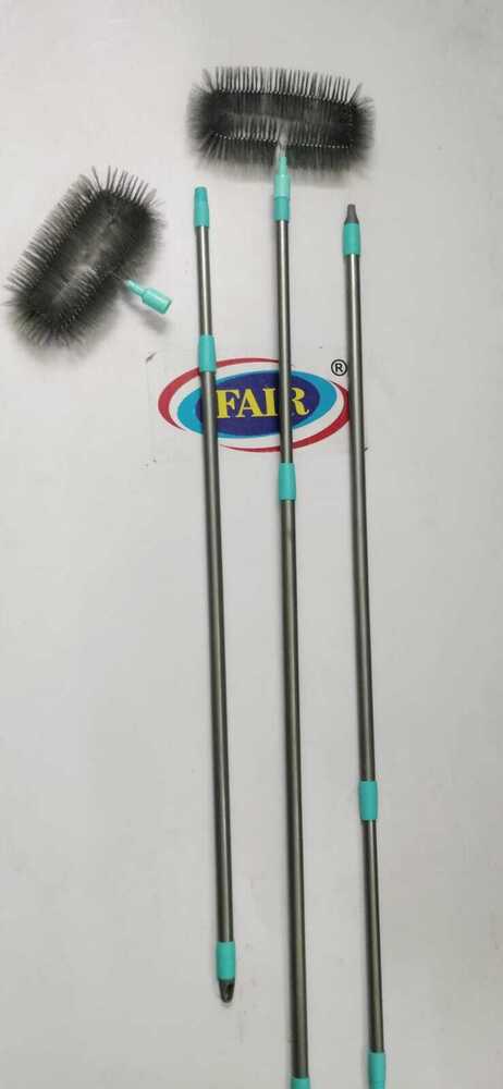 Fan Jala Brush - Plastic Material, Telescopic Rod With Adjustable Length, Assorted Color | Lightweight Design, Round Bristle Head For Easy Dusting
