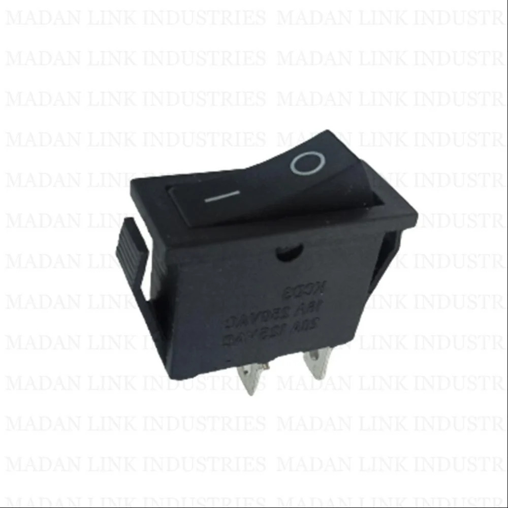 Kcd 3 Black 2 Pin On-off - Copper, Iron | Long Rocker Size, Black Color, 250v Ac, 16a Rating, 5-year Mechanical Life