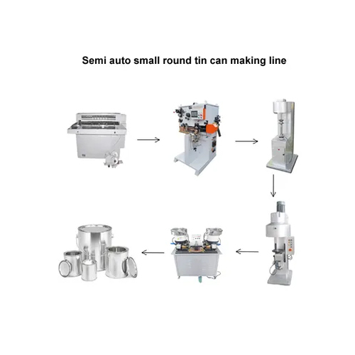 Semi Auto Small Round Paint Tin Can Metal Container Making Machine