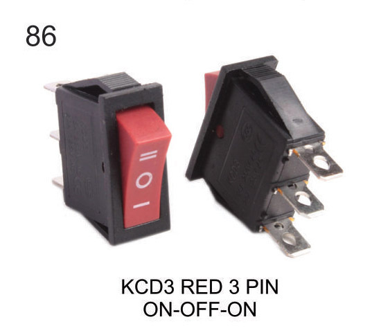 KCD 3 RED 3 PIN ON-OFF-ON