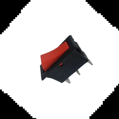 KCD3 RED (INDIAN ) 6A 3 PIN ON-OFF