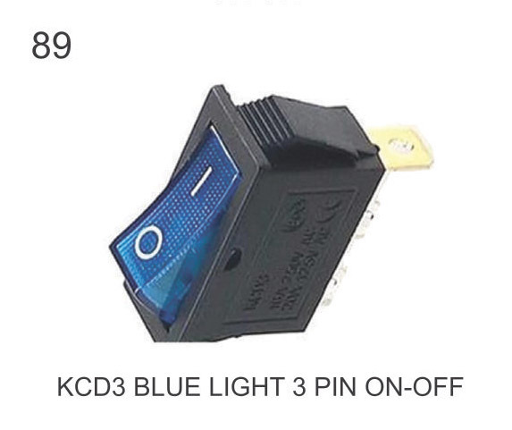 KCD 3 BLUE LIGHT 3 PIN ON-OFF