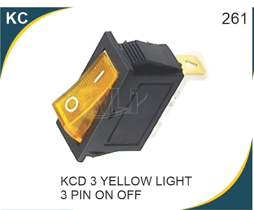 KCD 3 Yellow Light 3 Pin On off