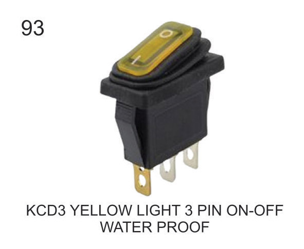 KCD 3 YELLOW LIGHT 3PIN ON-OFF WATER PROOF