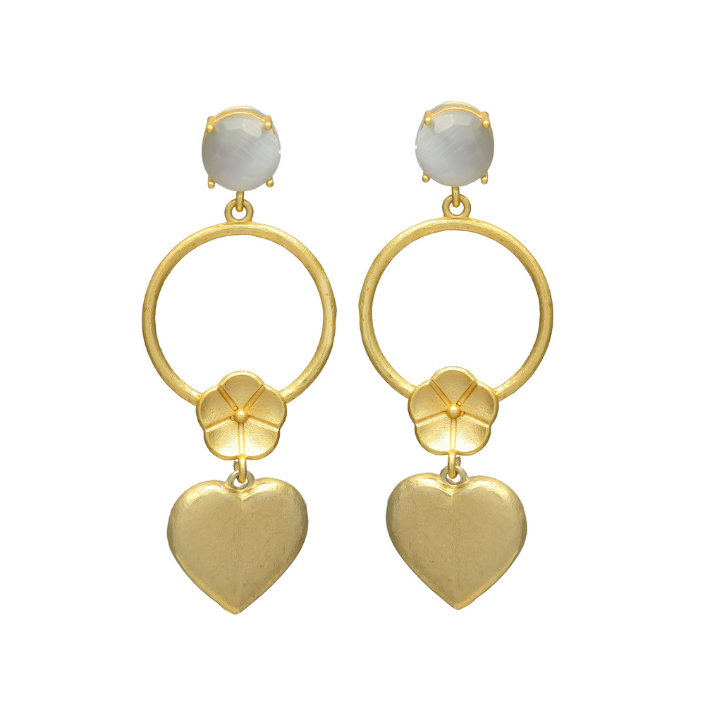 New arrival woman golden earring set with heart style