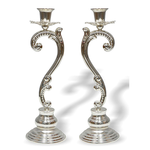 Pair Candle Stand - Color: Silver