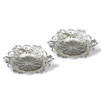 Silver Plated Nut Bowls - 5.5x5.5x1.5 Inch , Elegant Silver Finish For Gifting