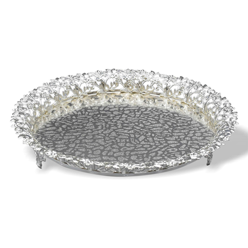 Silver Plated Cut Work Tray