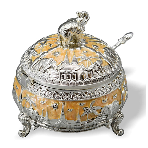 Silver Plated Candy Box Peach