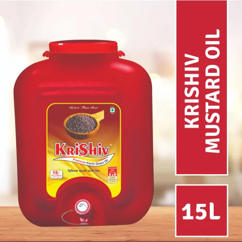 Krishiv 15 Litre Jar Kachi Ghani Mustard Oil - Cultivation Type: Common