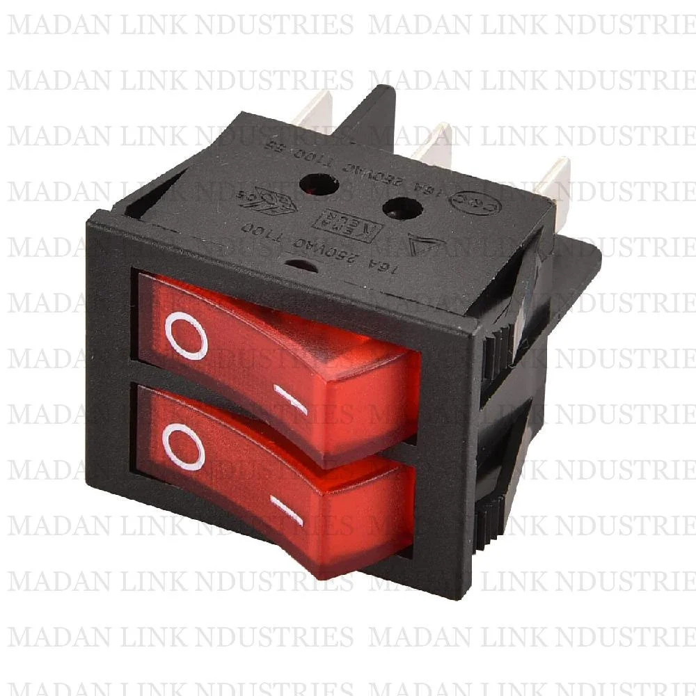 Rocker Switch Red 2 Line 6 Pin On Off