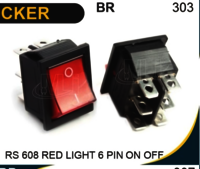 Rocker Switch Red 6 Pin On-ff - Max. Current: 16amp Ampere (amp)