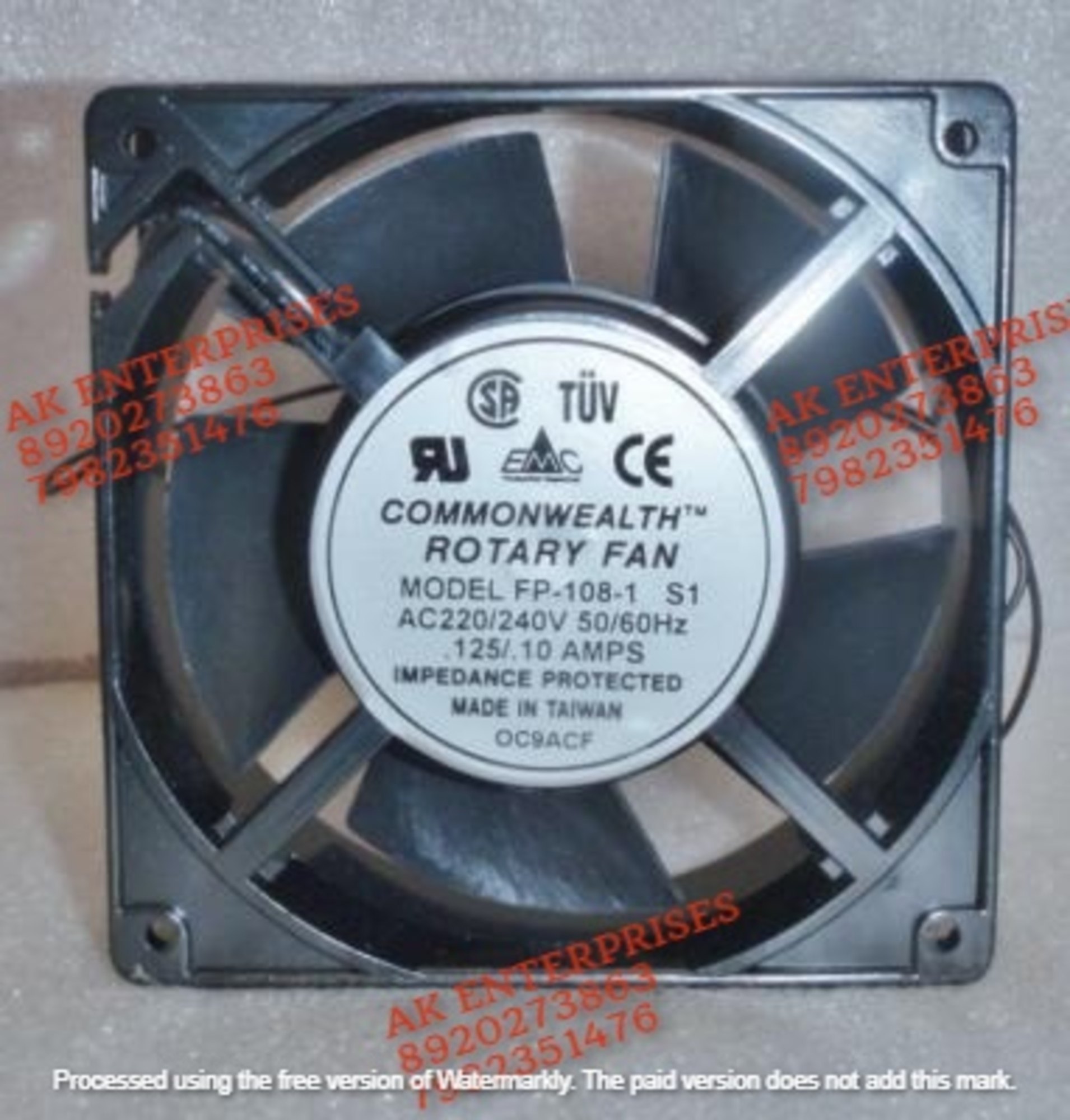 ROTARY FAN FP-108-1 S1 U Axial Fan 220/240V 50/60Hz 0.125/0.10A DC Brushless Air Cooling Fan 3000 RPM 120 * 120 * 38mm 2Wire