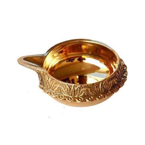 Brass Diya - 2.8x3.2x1.2 Inches Antique Yellow Finish | Handmade Metal Art Ideal For Prayers & Decorations Perfect Gift For Any Occasion