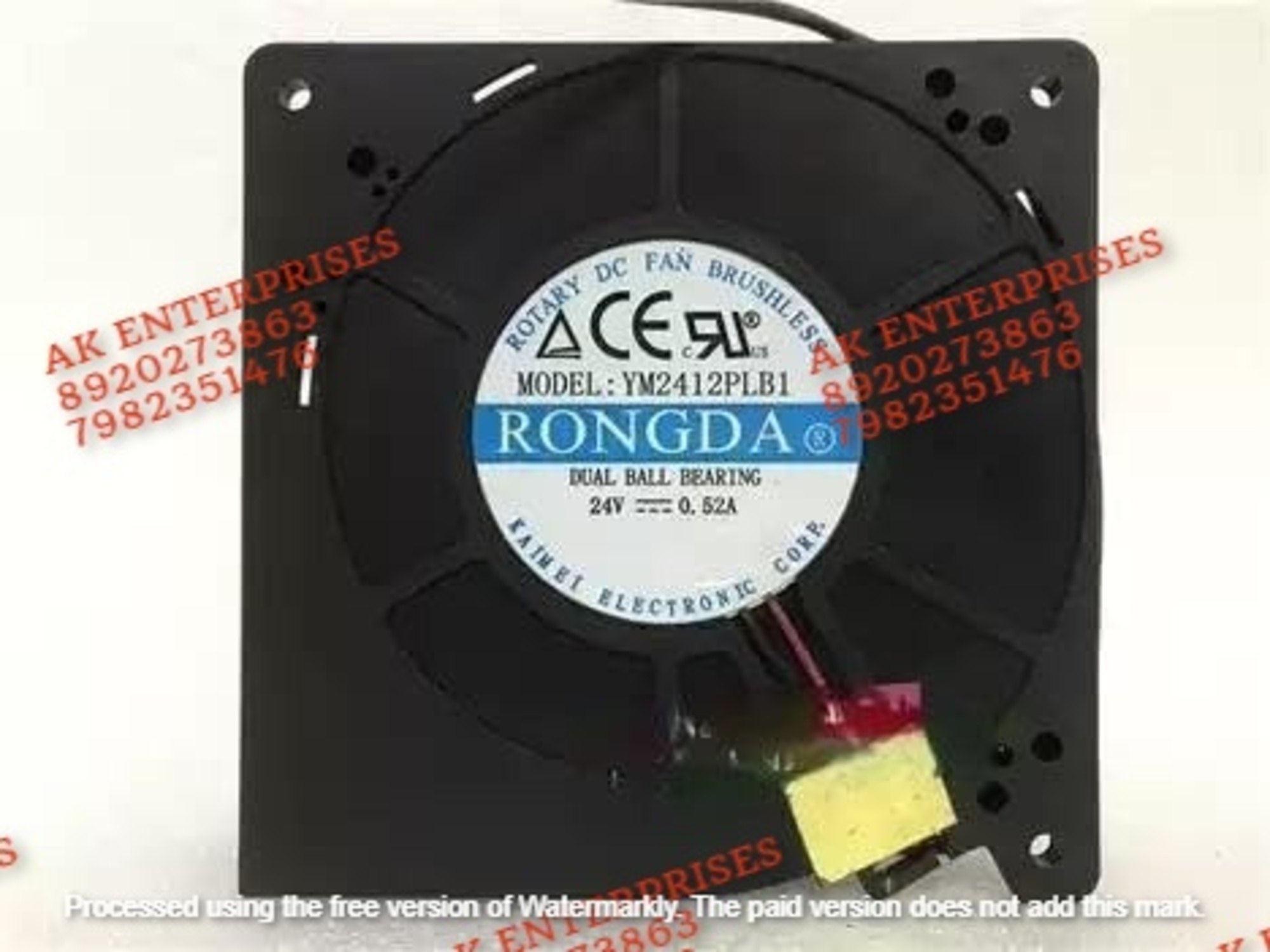 Rongda YM2412PLB1 Blower Turbo Fan - DC 24V, 120x120x25mm Size, Black | High-Performance, Efficient Cooling for Server Equipment