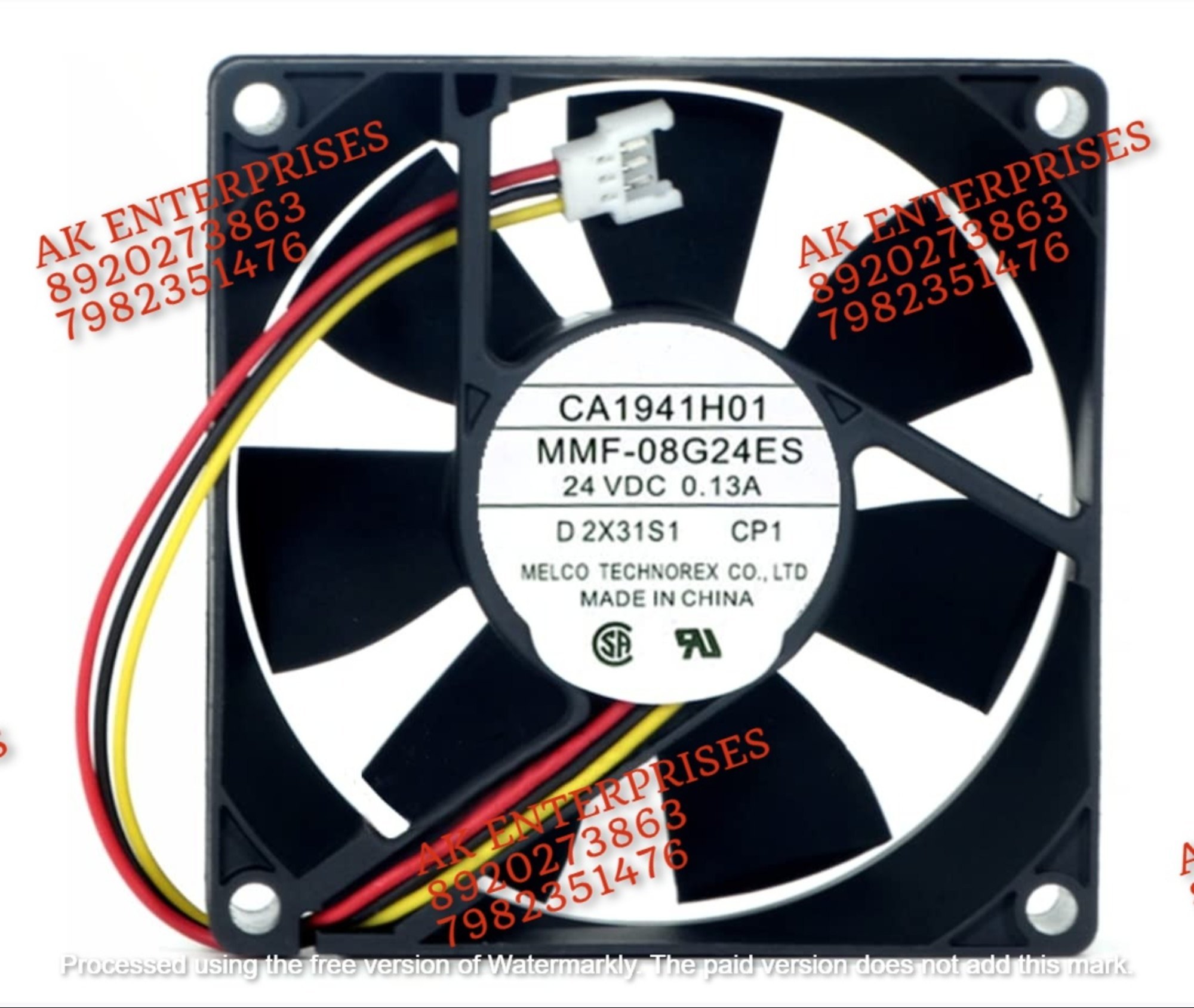  MMF-08G24ES Axial Fan 24V-0.13A DC Brushless Air Cooling Fan 5500 RPM 80 * 80 * 25mm 3Wire