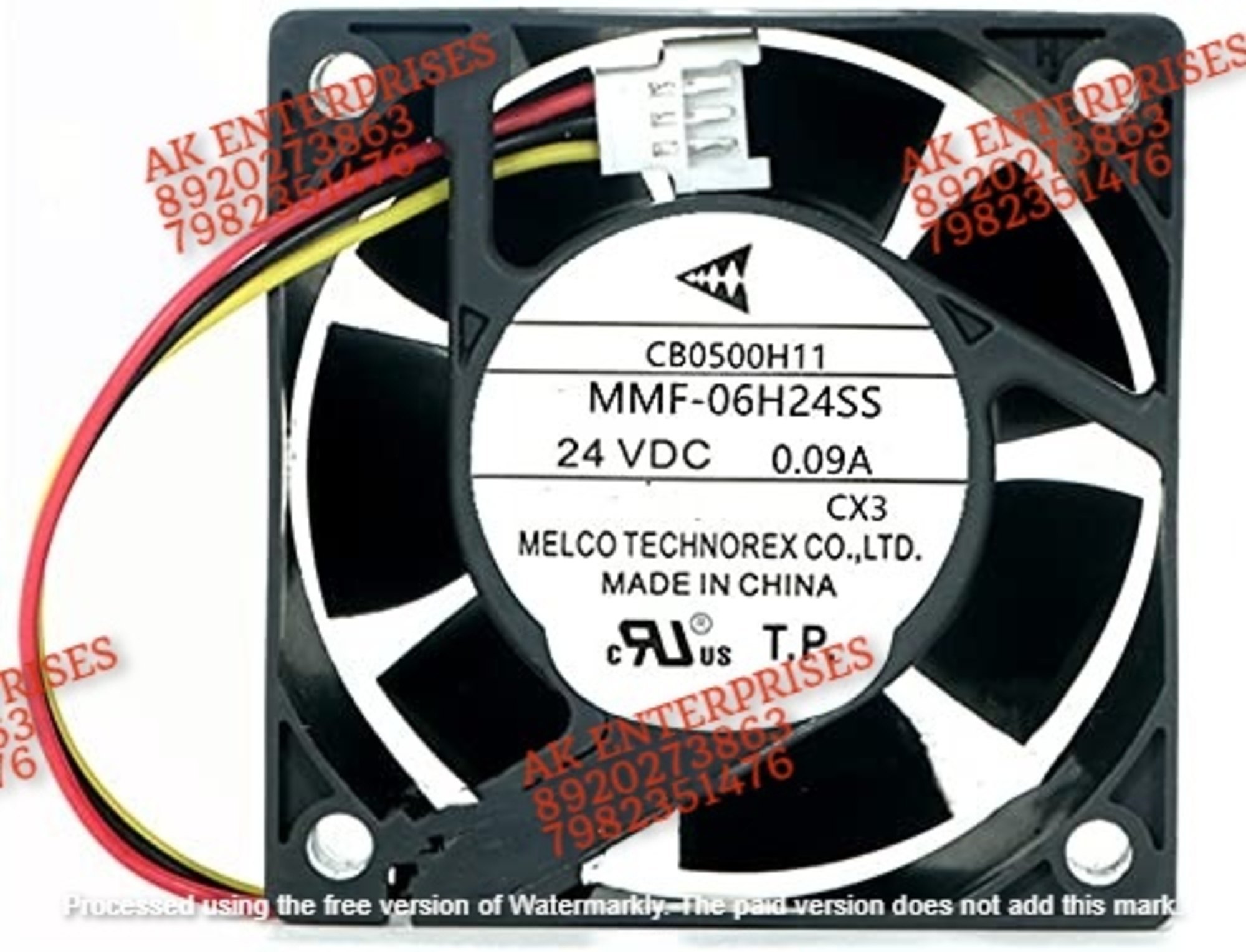 MMF-06H24SS Axial Fan 24V-0.09 DC Brushless Air Cooling Fan 3500 RPM 60 * 60 * 25mm 3Wire