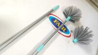72inch Autolock Gobhi Jala Brush - Plastic Material With Telescopic Rod, Sea Green Color | Efficiently Removes Cowebs And Dust From Home Appliances