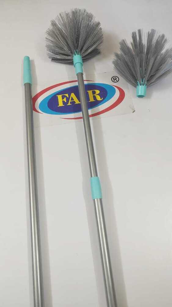 72inch Autolock Gobhi Jala Brush - Plastic Material With Telescopic Rod Sea Green Color | Efficiently Removes Cowebs And Dust From Home Appliances