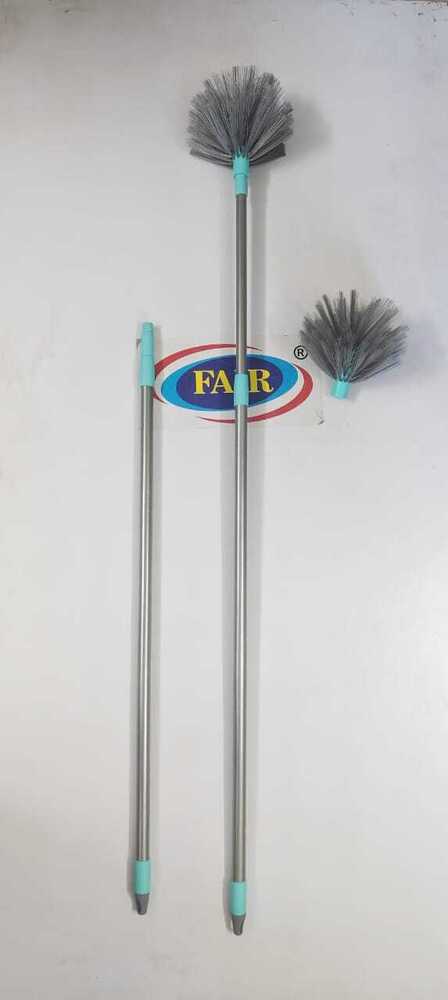 72inch Autolock Gobhi Jala Brush - Plastic Material With Telescopic Rod Sea Green Color | Efficiently Removes Cowebs And Dust From Home Appliances