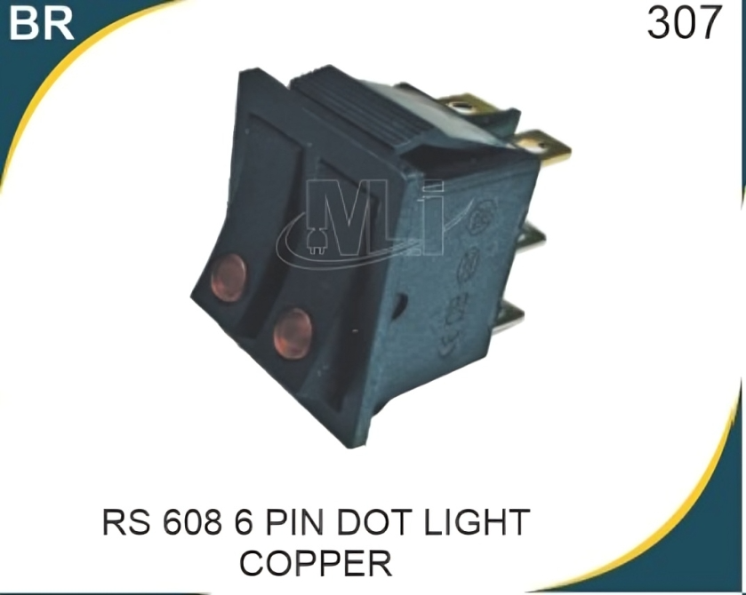 RS 608 6 Pin Red Dot Light Copper