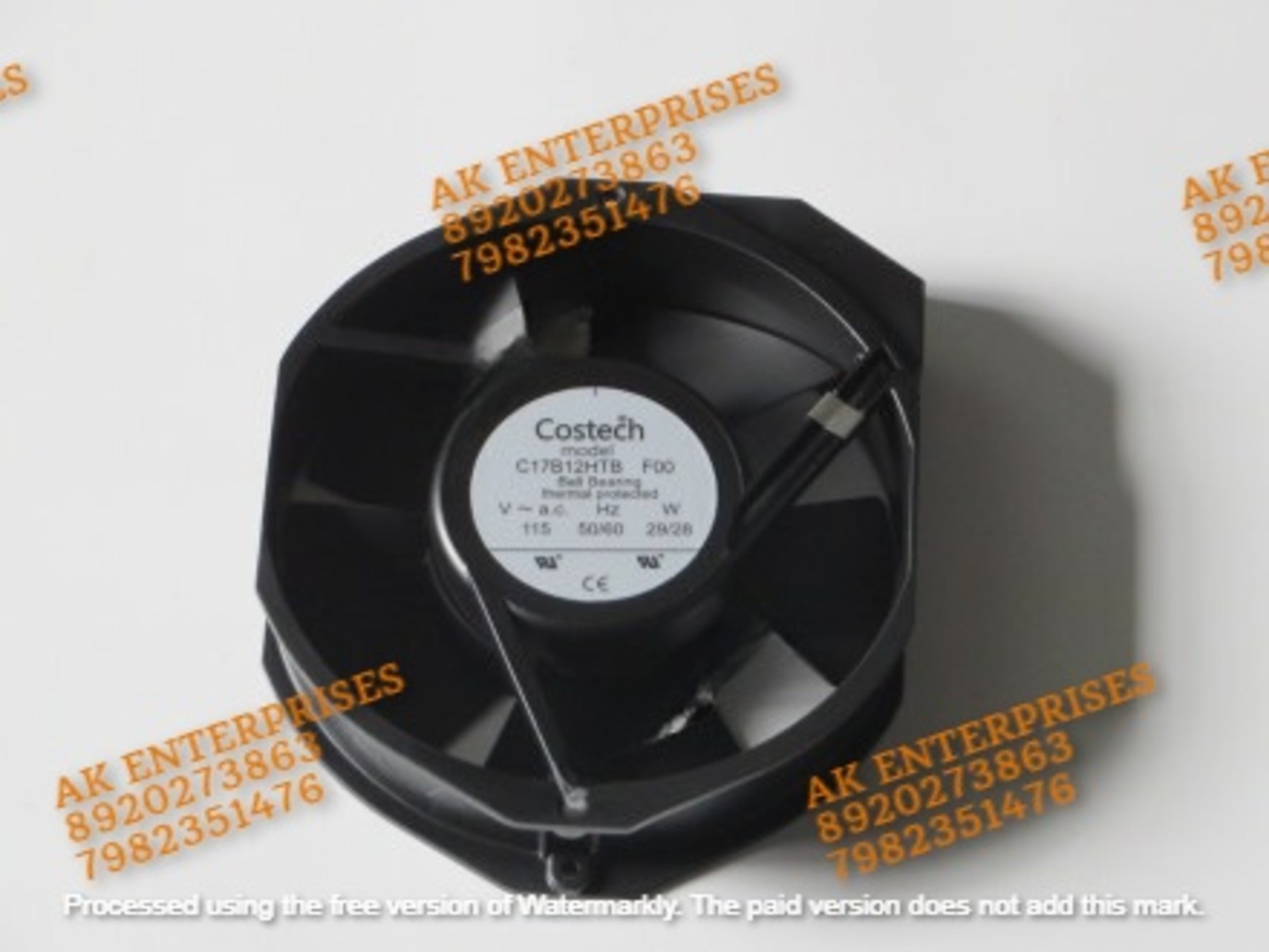 Costech C17B12HTB Axial Fan 115V-50/60Hz 29/28W DC Brushless Air Cooling Fan 5000 RPM 172 * 150 * 38mm 2Wire