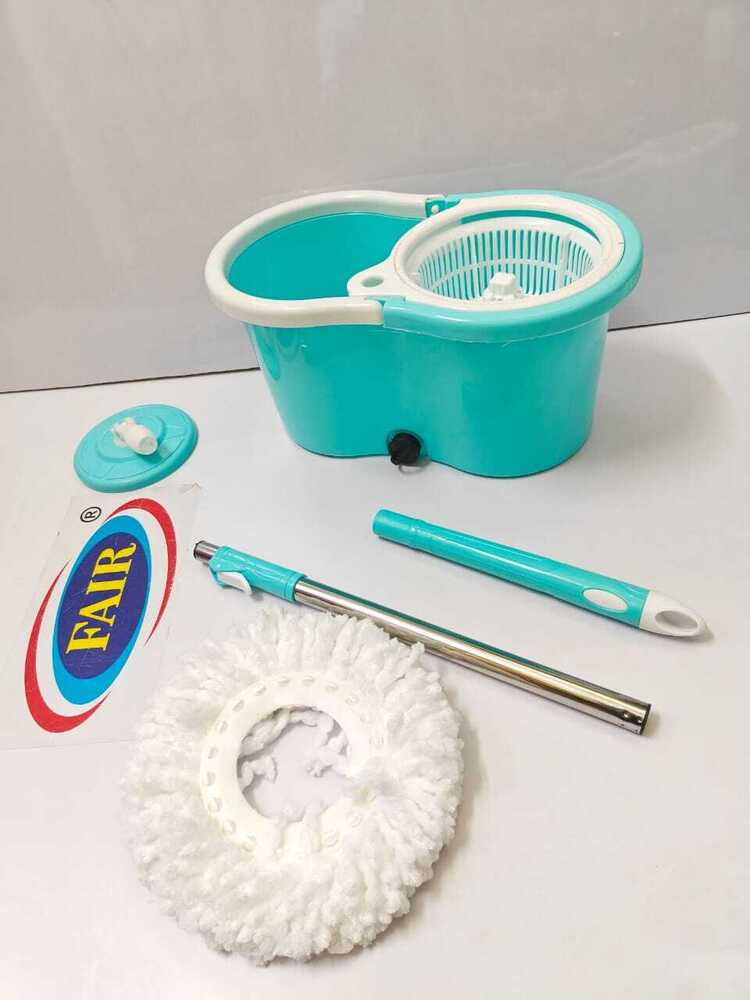 Plastic Mop Bucket - Plastic, 360-degree Spinning Head, Assorted Colors | Hands-free Mop Remover, Machine-washable Microfiber Mop Head