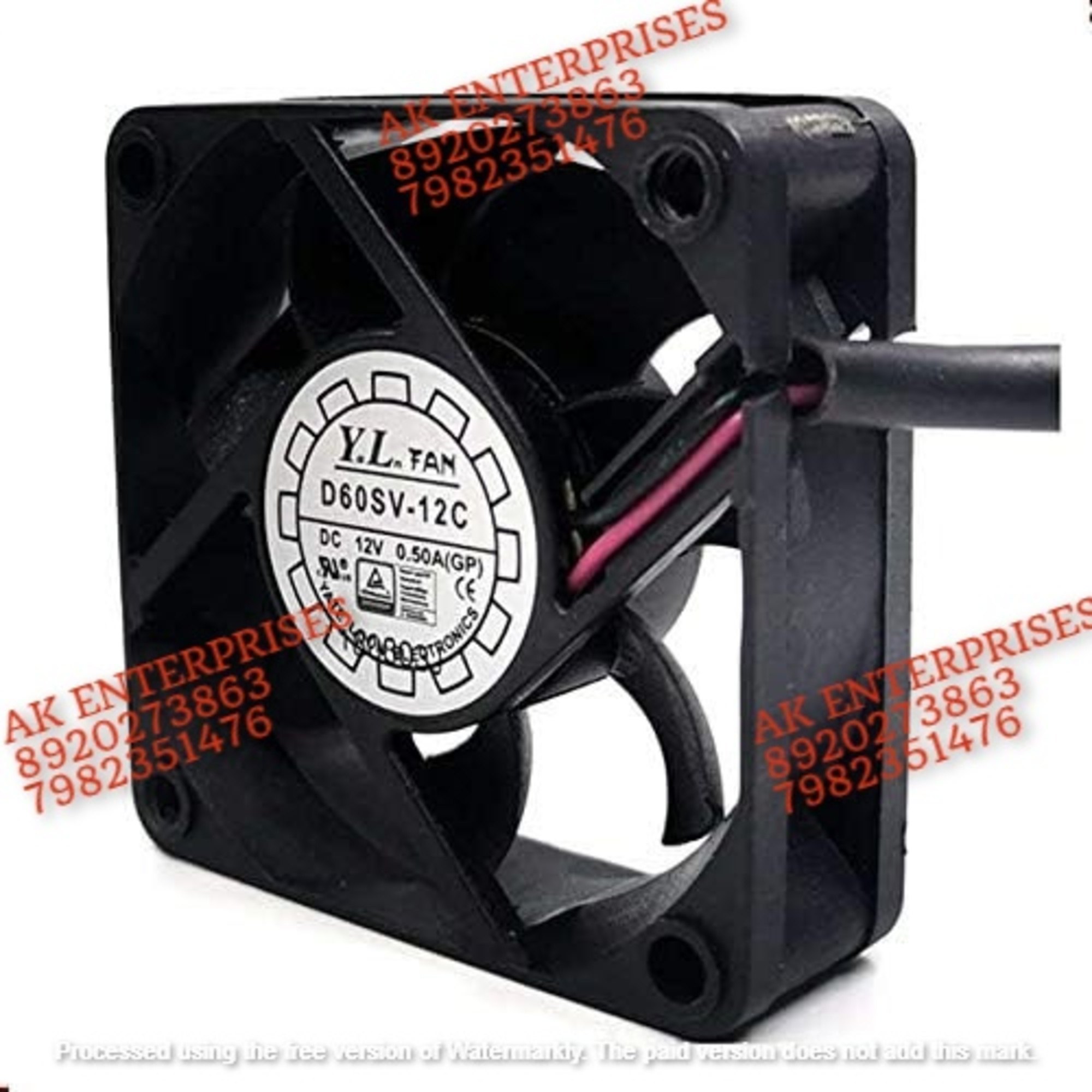 Y.L.FAN D60SV-12 C Axial Fan 12V-0.50A DC Brushless Air Cooling Fan 6000 RPM 60 * 60 * 20mm 2Wire