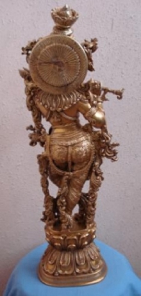 Brass Krishna Statue Religious decorative figure 30 inch height