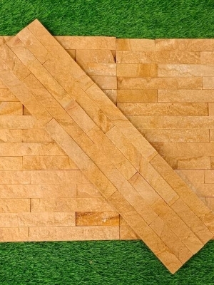 Stone Cladding - Ruffle Finish, Rectangular Dimensions | Durable Stone Material for Elegant Facades and Interior Accents