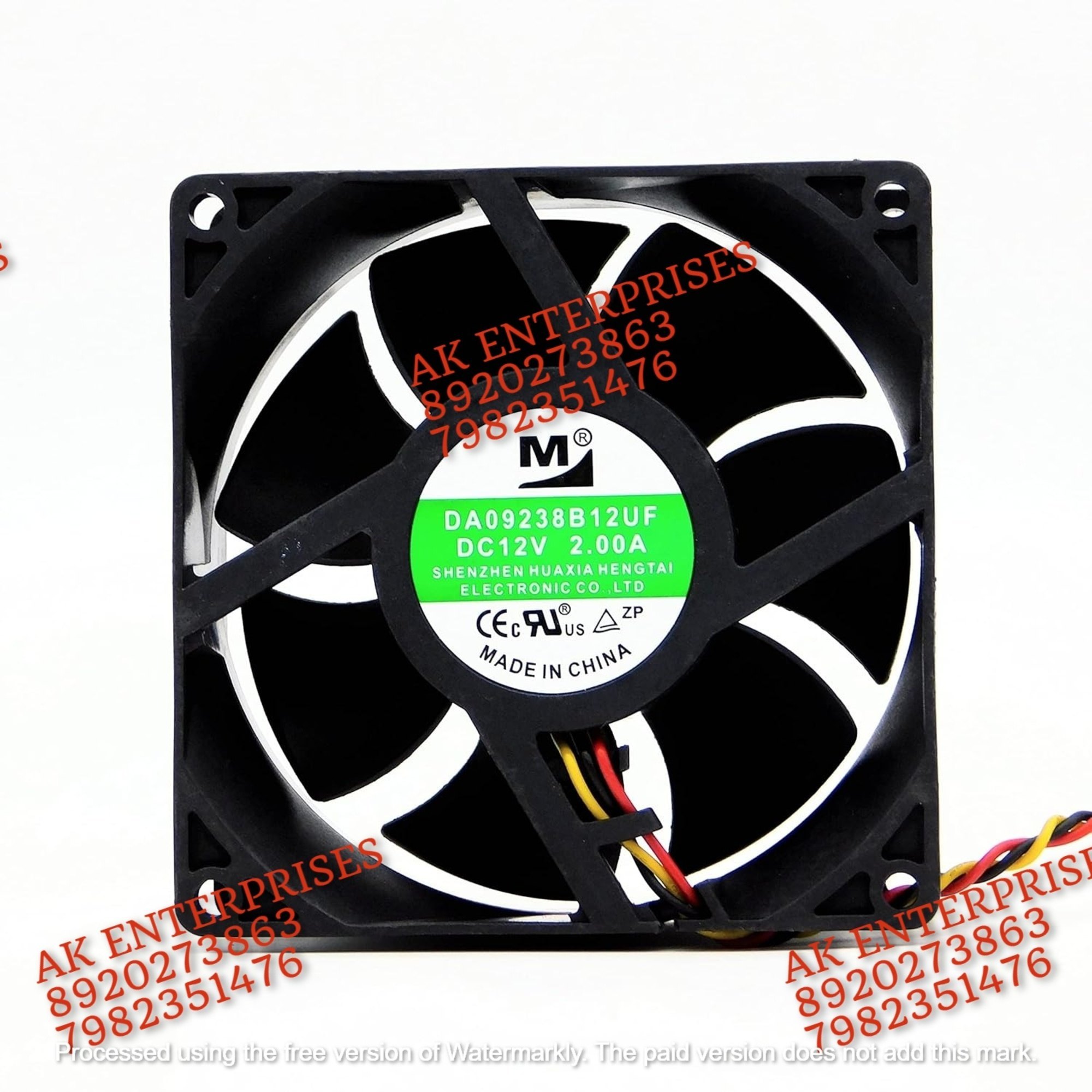 DA09238B12UF Axial Fan 12V-2.0A DC Brushless Air Cooling Fan 5300 RPM 92 * 92 * 38mm 3Wire