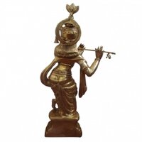 Lord Krishna Brass metal Hand made antique finish statue