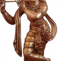 Lord Krishna Brass metal Hand made antique finish statue