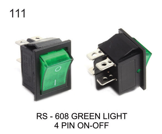 RS 608 GREEN LIGHT 4 PIN ON-OFF