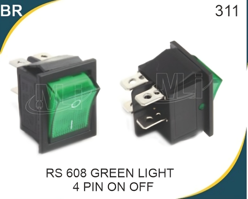 RS 608 Green Light 4 Pin On Off