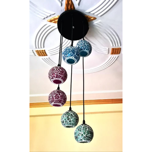 Ball Hanging Led Light - Glass Material, Multicolor Design | Electric Lighting For Decorative Applications