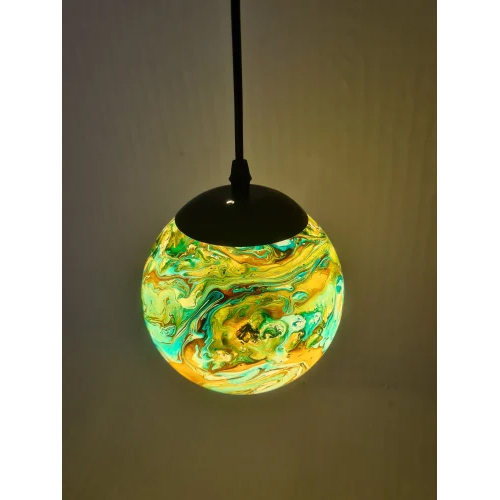 40 Watt Glass Ball Shape Ceiling Pendant Hanging Light - Application: Decoration